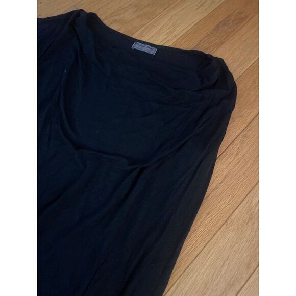 Michael Stars Black one sided Long Sleeve Ruched mini Dress For Women one size - Picture 2 of 6